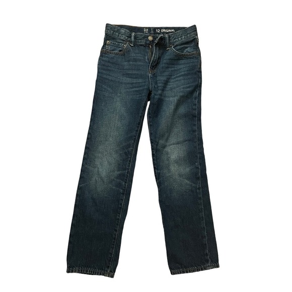 Gap Boys Size 12 Original Relaxed Fit Straight Leg Blue Denim Jeans - Picture 1 of 4
